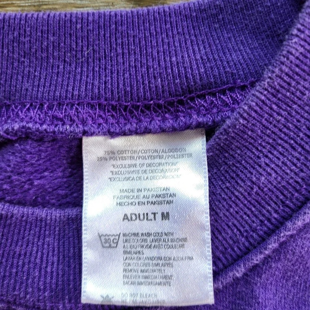 LSU Tigers Crewneck Sweatshirt Purple Adult Medium Embroidered Logo NCAA Fleece